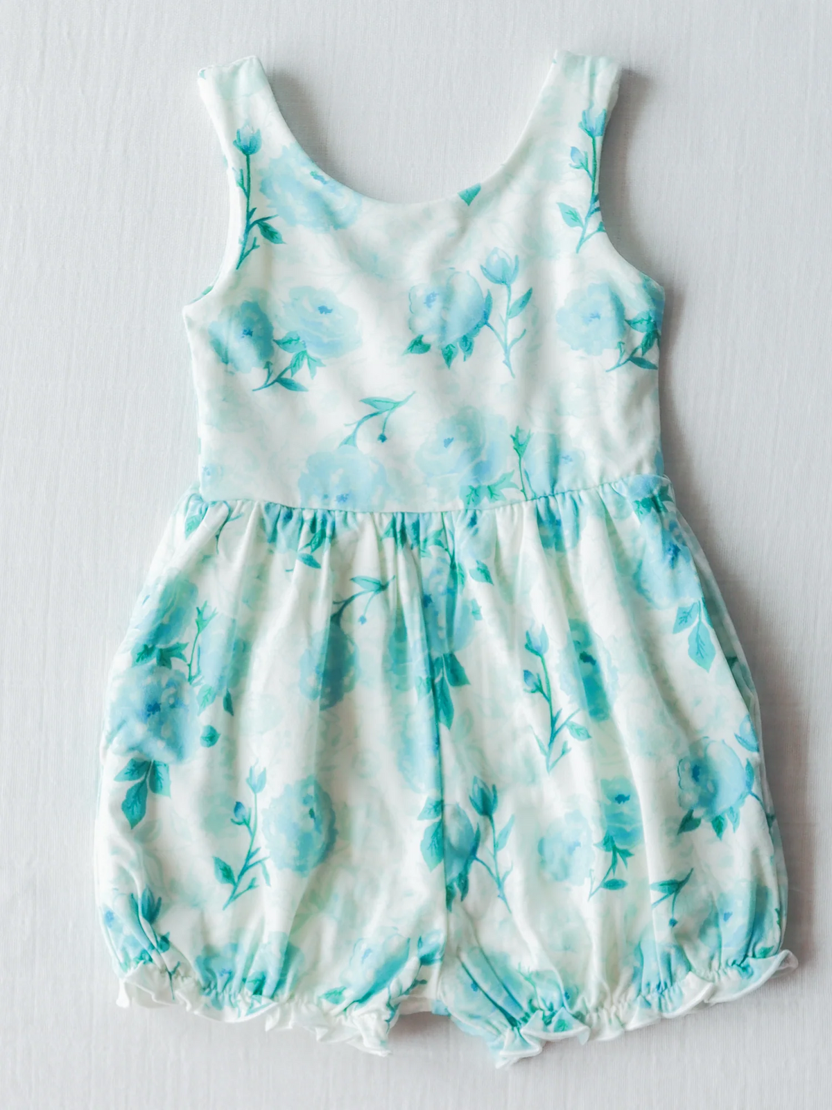 preorder SR1329 blue flowers sleeveless girls romper