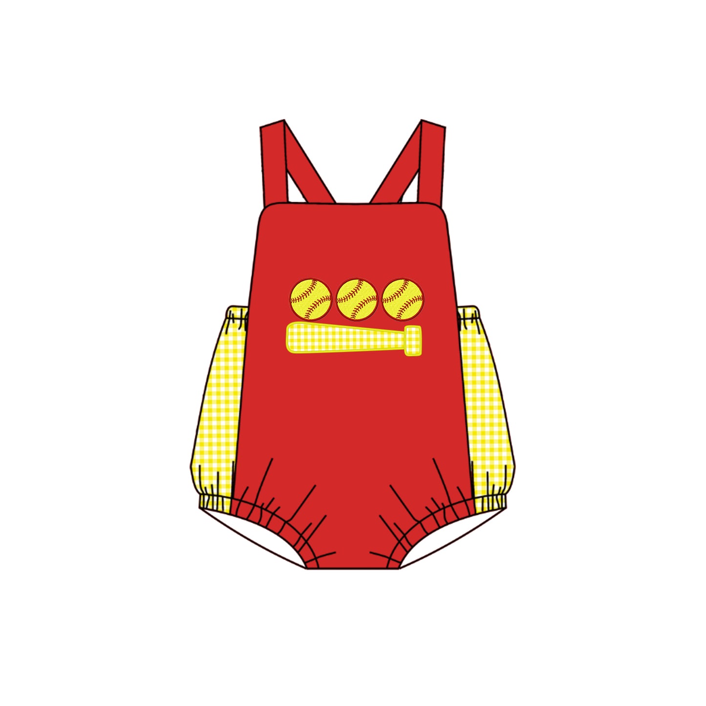 preorder SR1337 softball red sleeveless boys romper