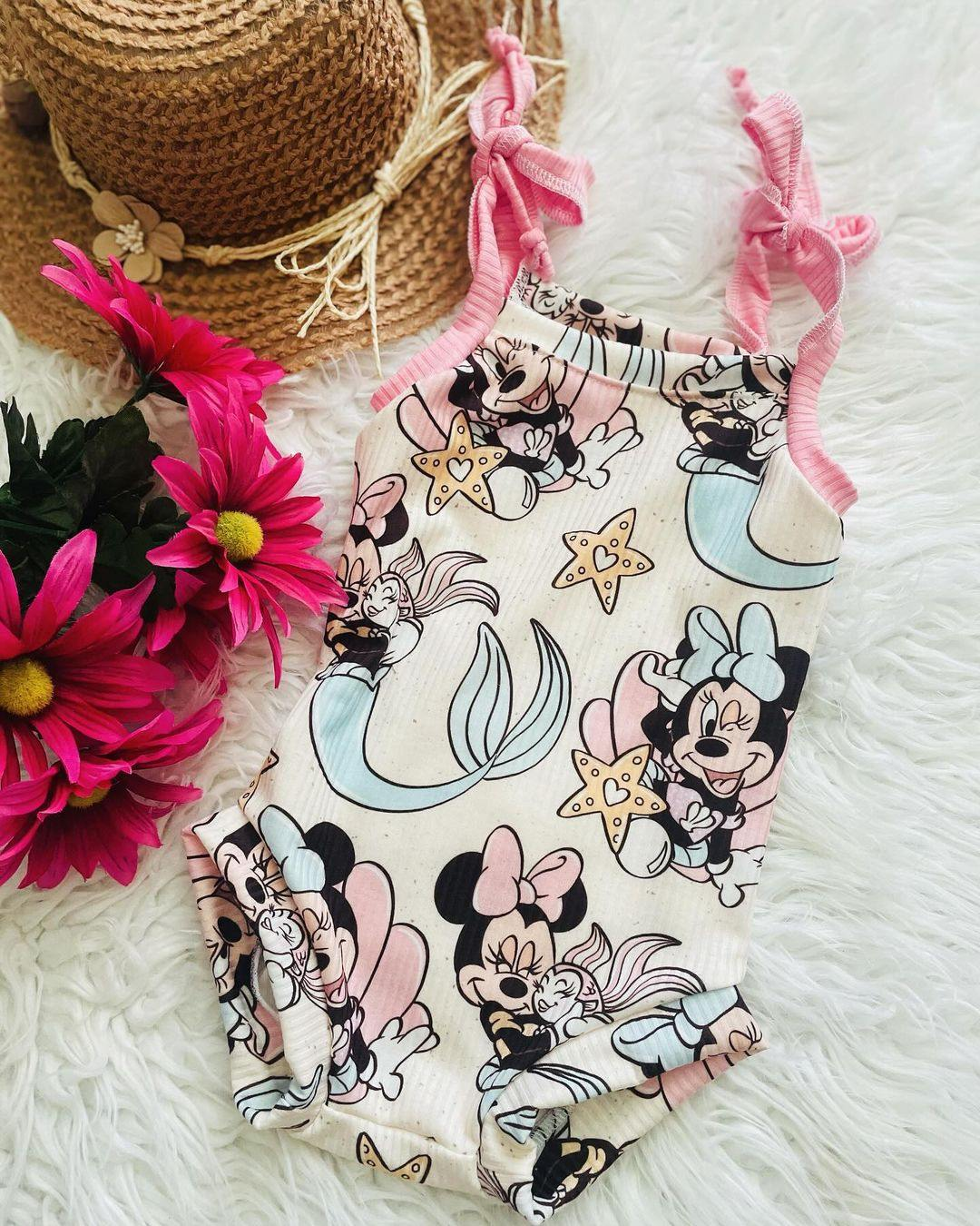 preorder SR1430 cartoon M mermaid girls romper