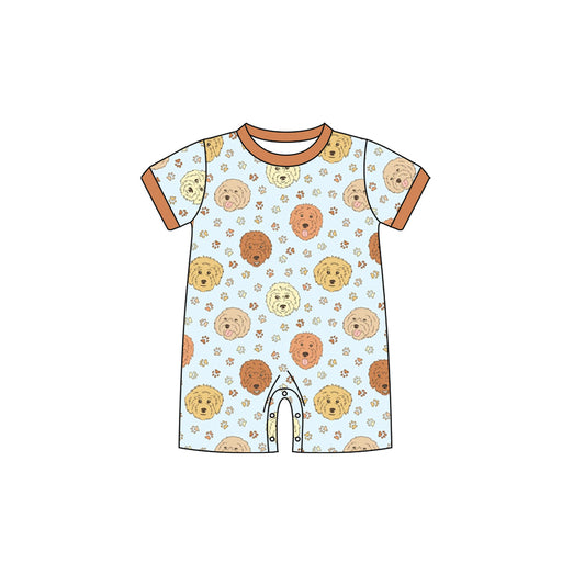 preorder SR1438 cute dog brown short sleeve boys romper