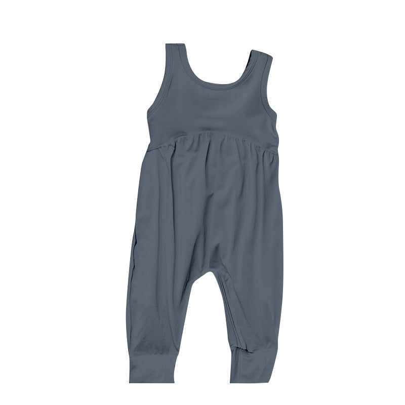 preorder SR1452 dark grey sleeveless girls romper