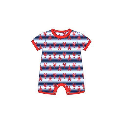 preorder SR1465 crayfish blue short sleeve boys romper