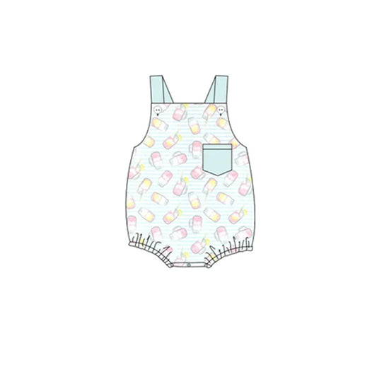 preorder SR1489 cartoon cup lemon water pocket sleeveless boys romper