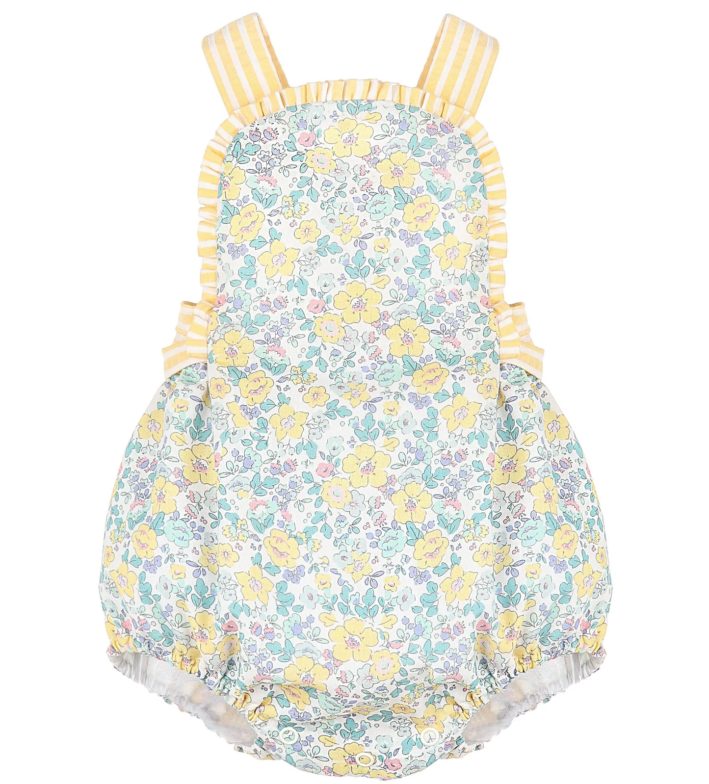 preorder SR1493 multi color flowers yellow sleeveless girls romper