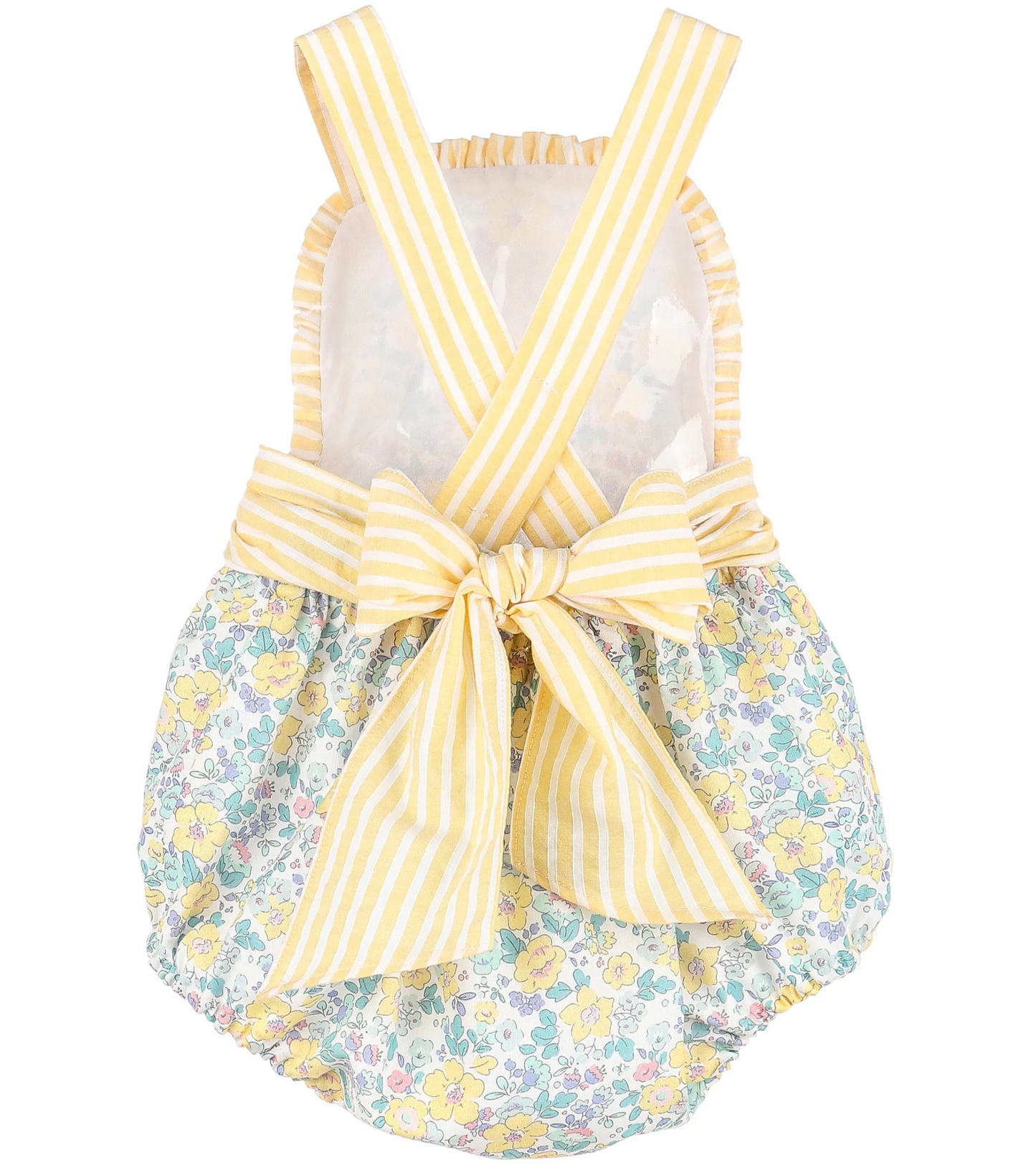 preorder SR1493 multi color flowers yellow sleeveless girls romper