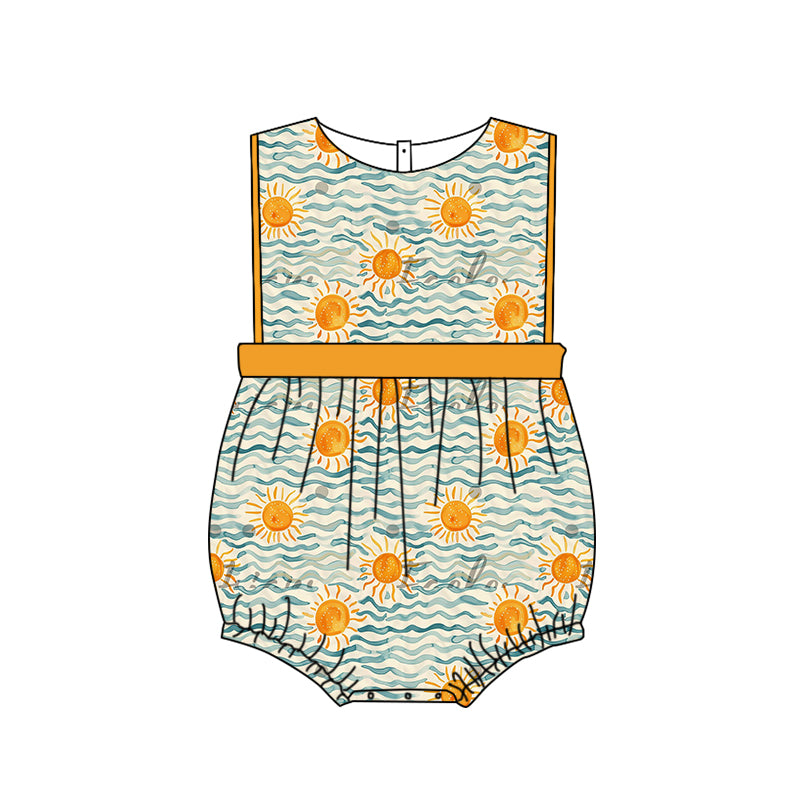preorder SR1615 sun sleeveless orange boys romper