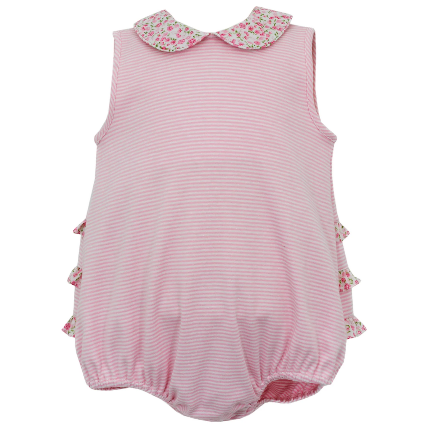 cusom moq 3 pink striped sleeveless girls ruffles romper