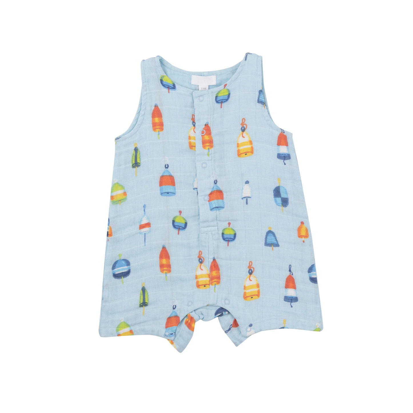 preorder SR1720 fishing blue sleeveless boys romper