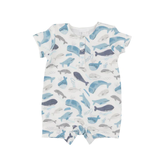preorder SR1721 cute whale short sleeve boys romper