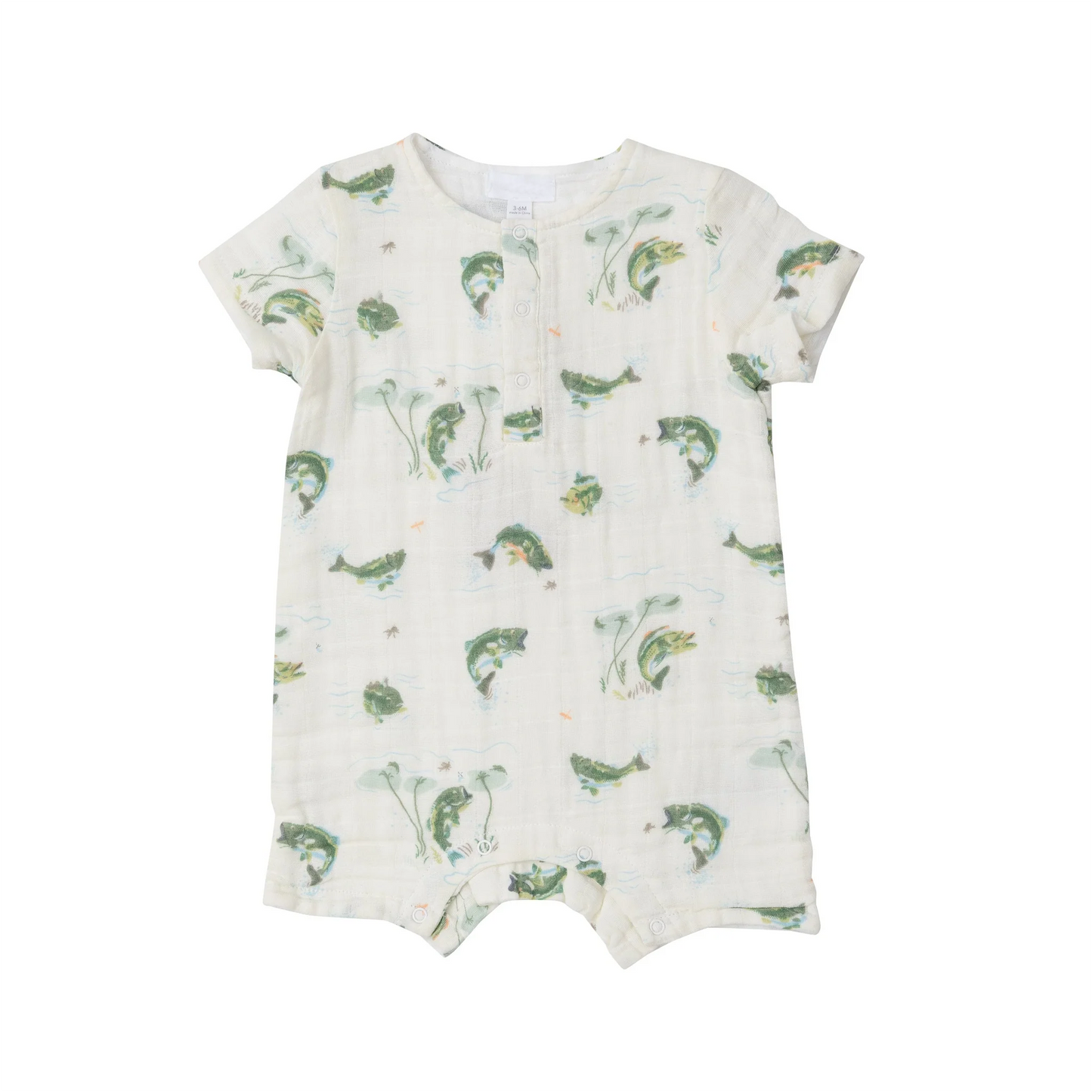 preorder SR1722 green fish short sleeve boys romper