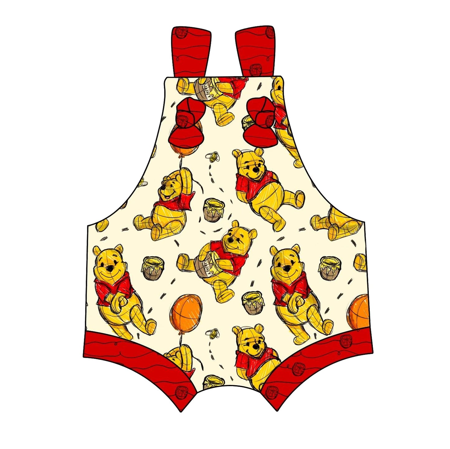 preorder SR1739 cartoon cute bear red sleeveless baby romper