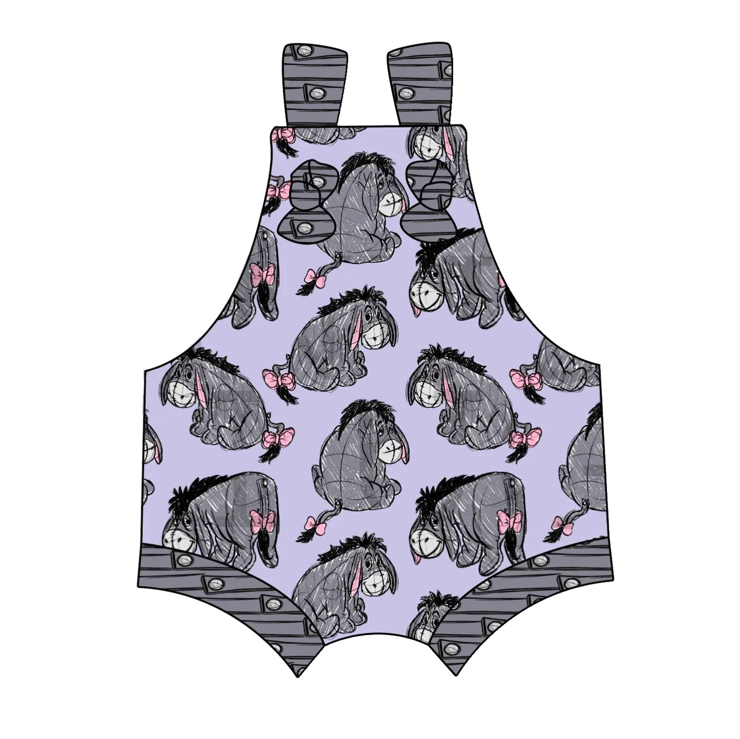 preorder SR1741 cartoon cute donkey purple sleeveless baby romper