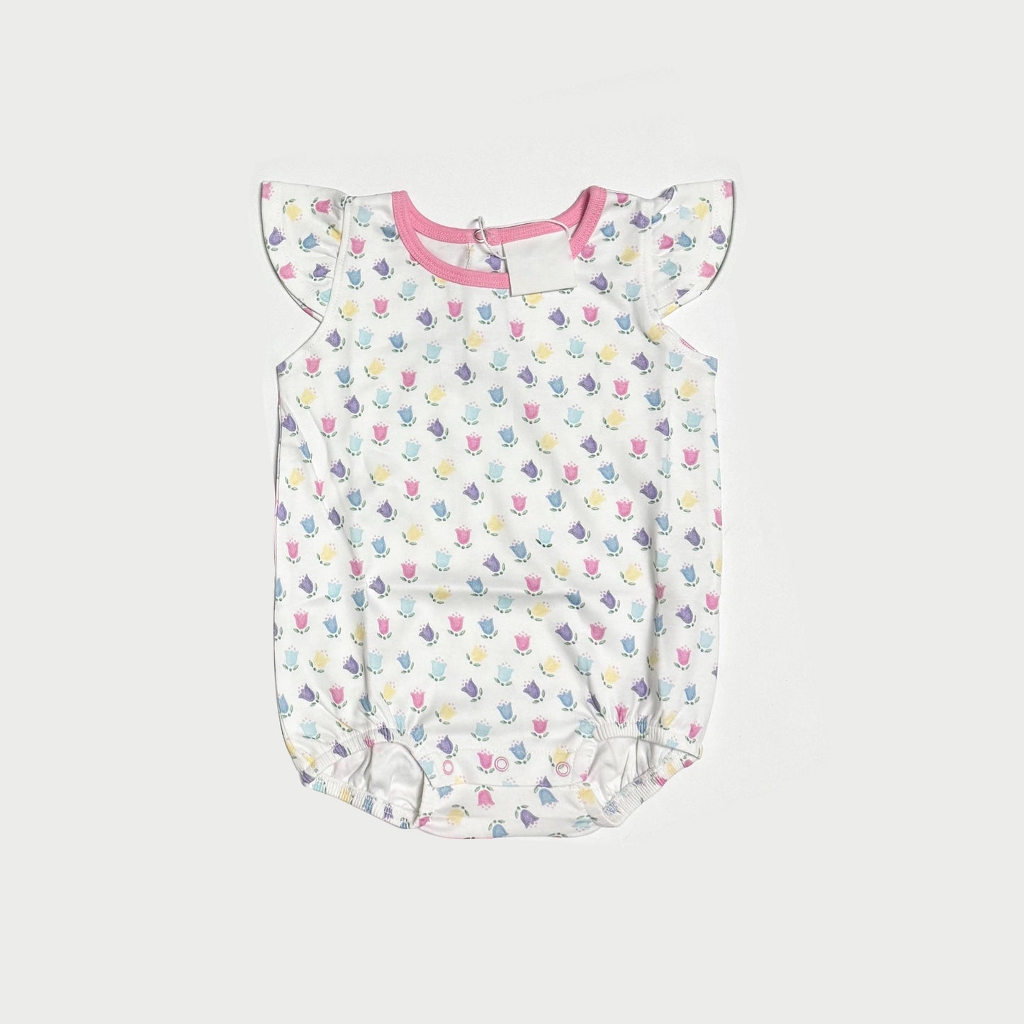preorder SR1822 cute tulip pink flutter sleeve girls romper