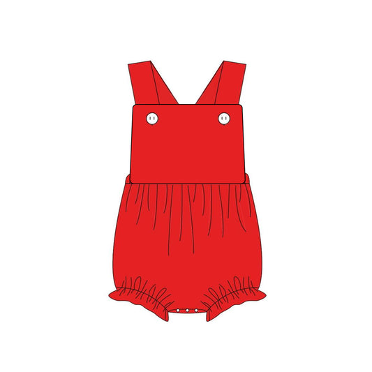 preorder SR1943 Christmas red sleeveless girls romper