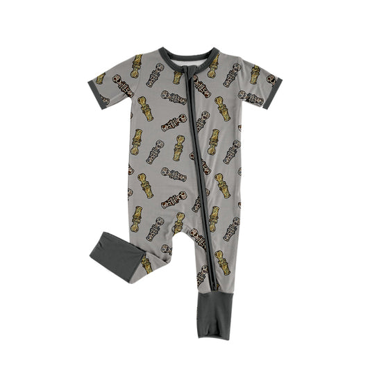 preorder SR1980 camo duck call grey short sleeve zipper boys romper