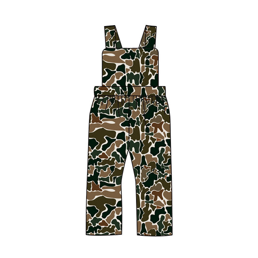 Preorder SR1988 dark green camo sleeveless boys jumpsuits