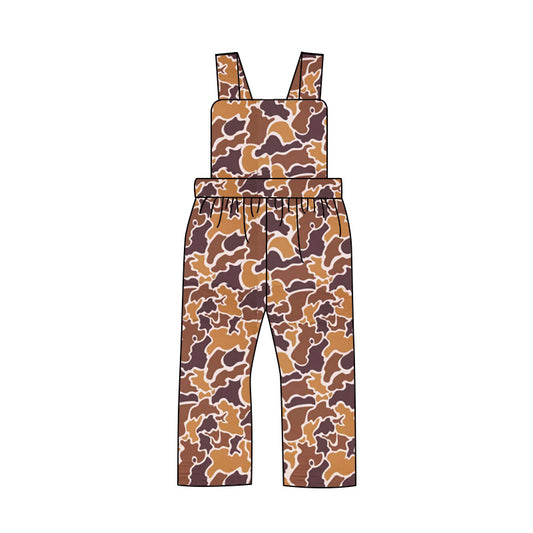 Preorder SR1992 dark brown camo sleeveless boys jumpsuits