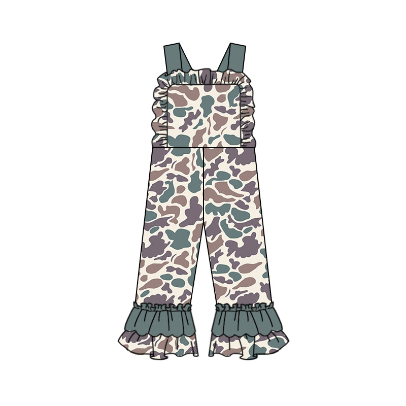 Preorder SR1995 grey camo sleeveless girls jumpsuits