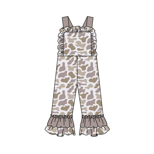 Preorder SR1997 light brown camo sleeveless girls jumpsuits