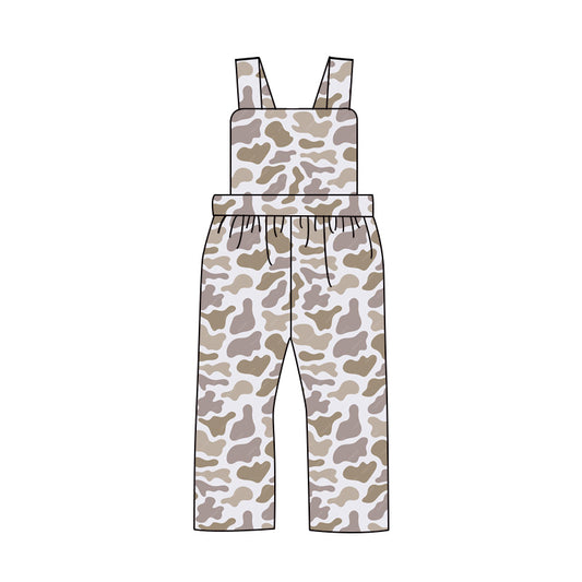 Preorder SR1998 light brown camo sleeveless boys jumpsuits