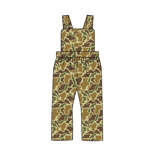 Preorder SR2002 dark green camo sleeveless boys  jumpsuits