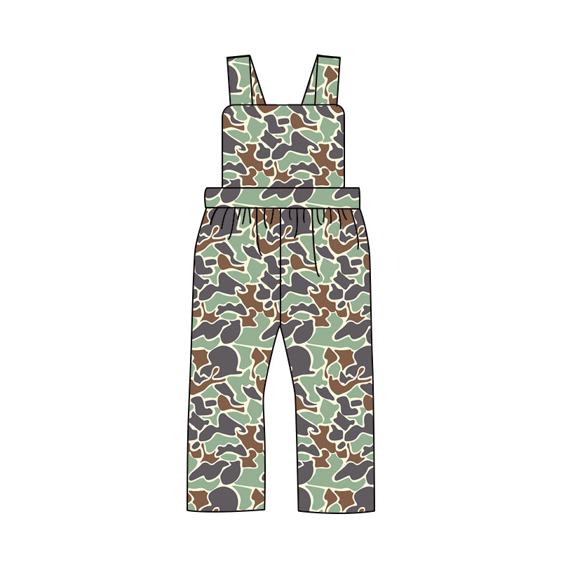 Preorder SR2006 dark green camo sleeveless boys jumpsuits