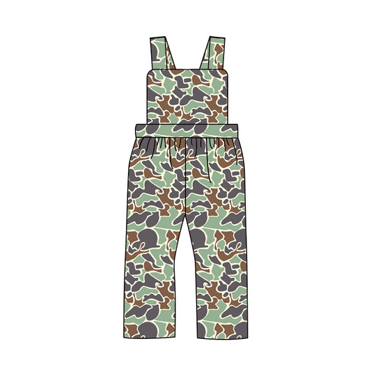 Preorder SR2006 dark green camo sleeveless boys jumpsuits