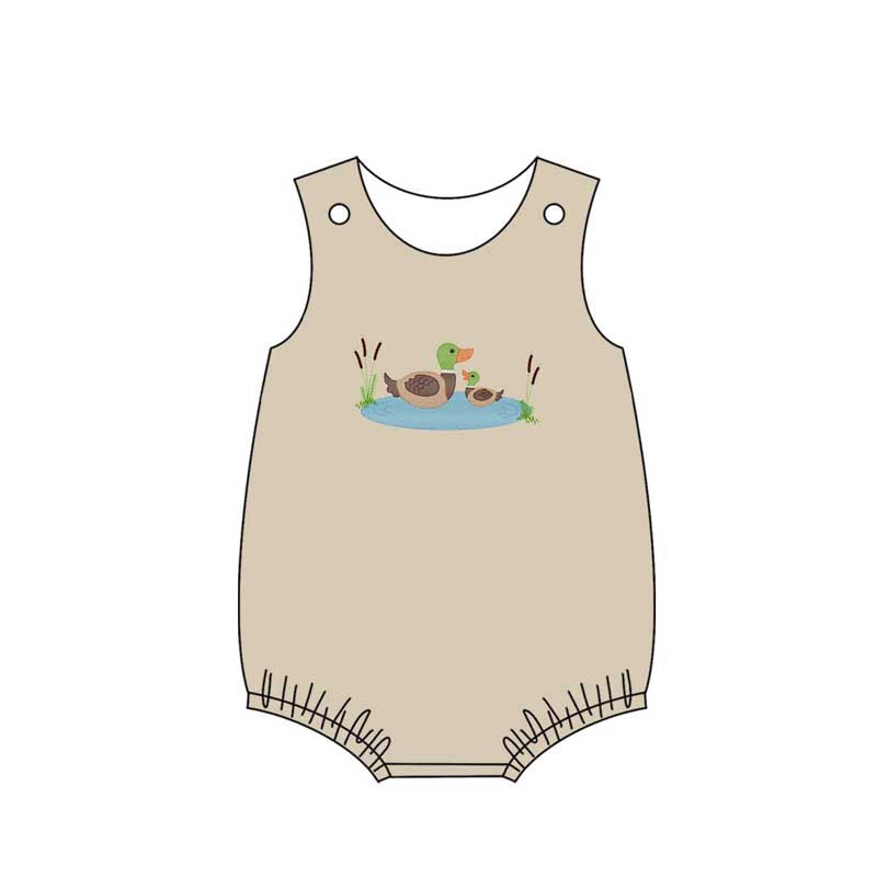 preorder SR2169 hunting camo cute mallard duck khaki sleeveless boys romper