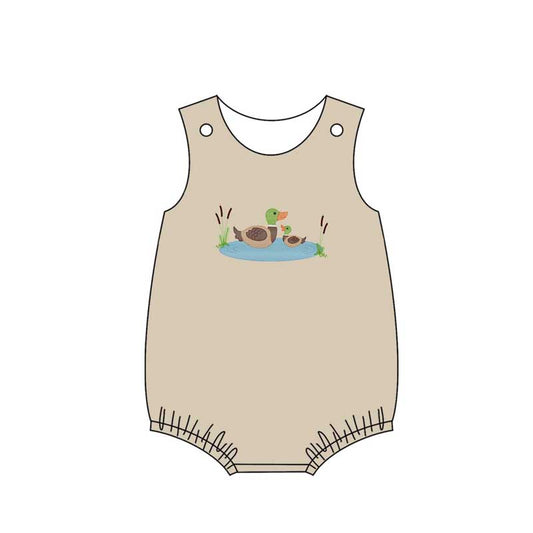 preorder SR2169 hunting camo cute mallard duck khaki sleeveless boys romper
