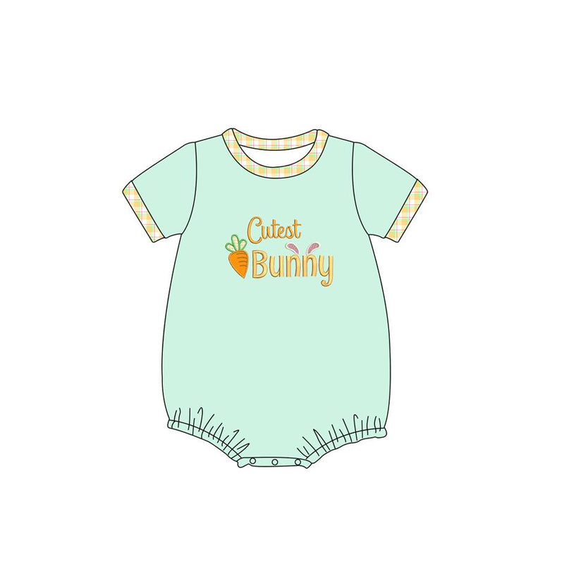 preorder SR2198 Easter cutest bunny carrot short sleeve boys romper