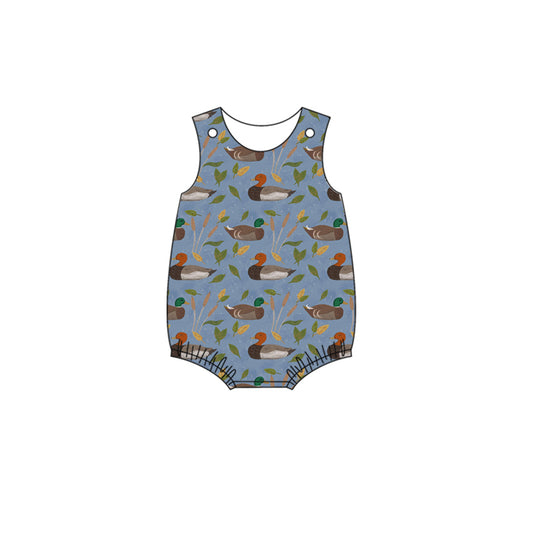 preorder SR2262 cute mallard duck blue sleeveless boys romper