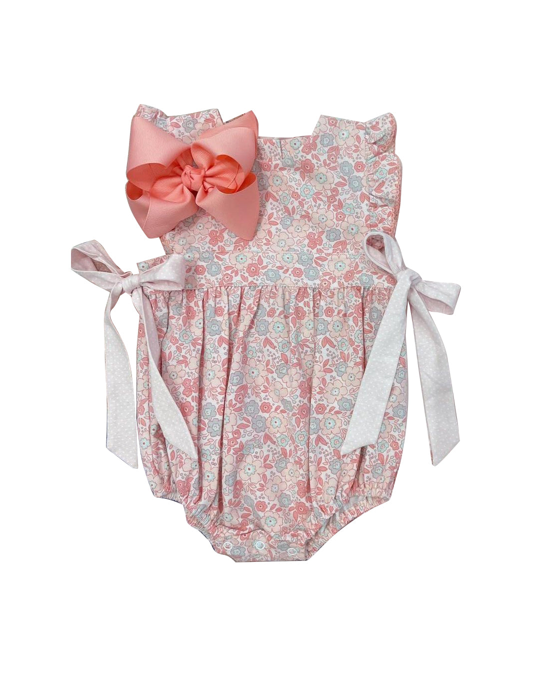 preorder SR2308 colorful flowers pink bows flutter sleeve girls romper