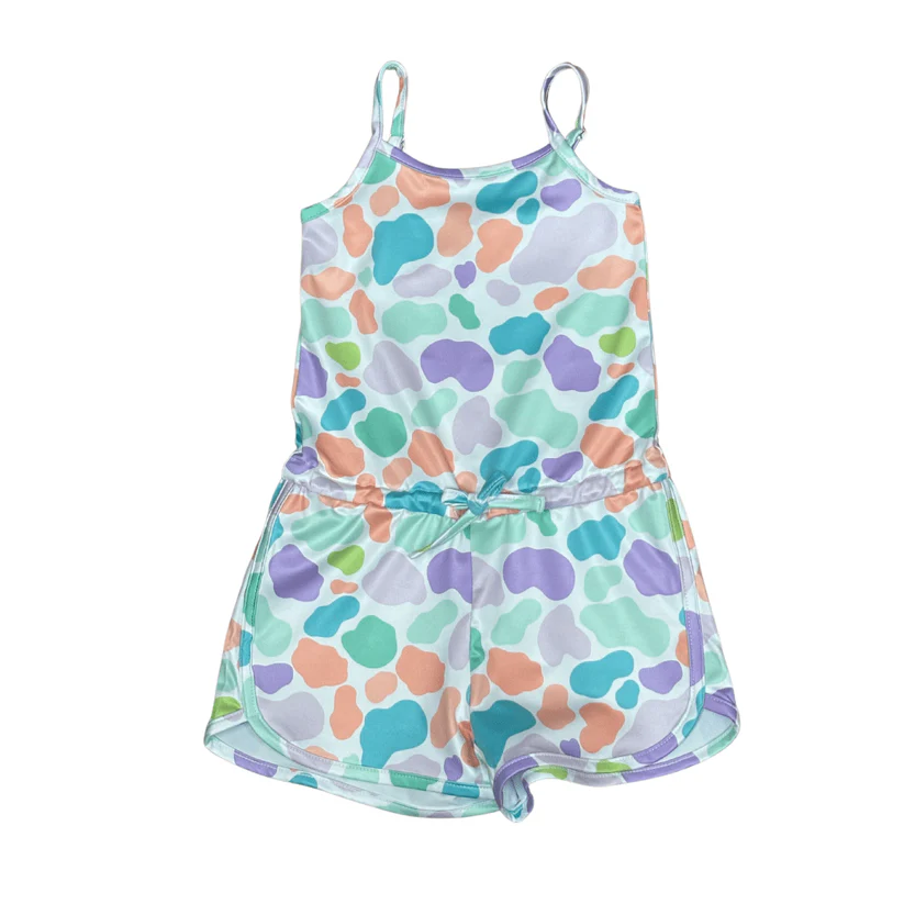 preorder SR2465 colorful camo girls jumpsuits