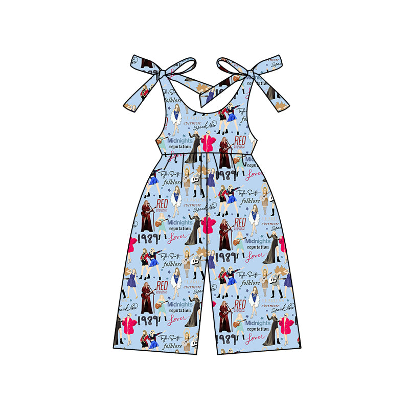 preorder SR2482 Taylor Country Singer Blue Lace-up Girls Jumpsuits