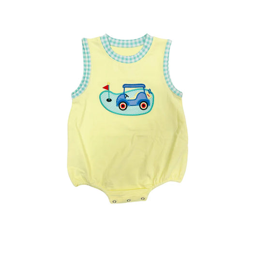 preorder SR2602 Play Golf Yellow Sleeveless Boys Romper