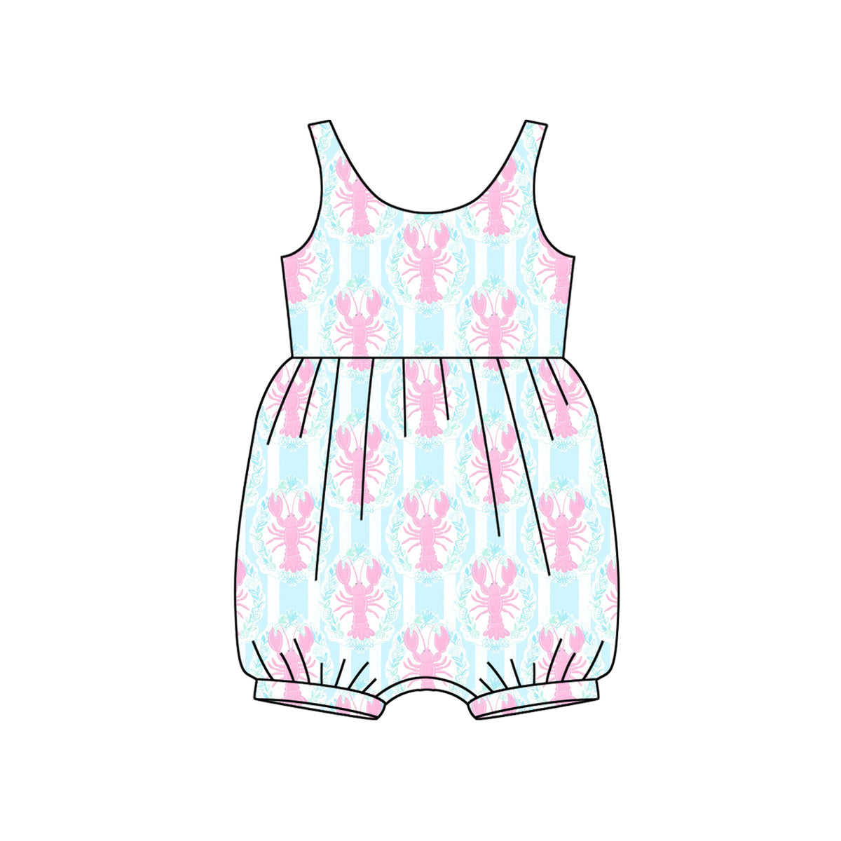 preorder SR2709 hot pink crayfish camisole girls romper