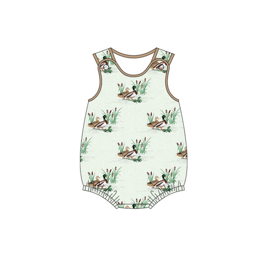 preorder SR2735 Hunting mallard duck khaki sleeveless boys romper