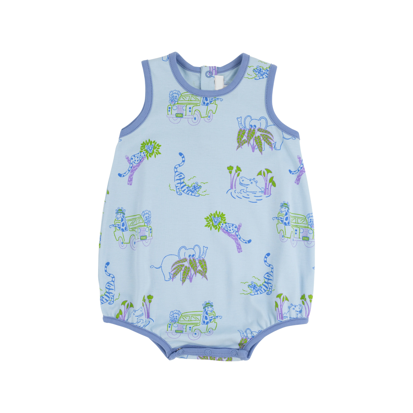preorder SR2819 cartoon tiger blue sleeveless boys romper