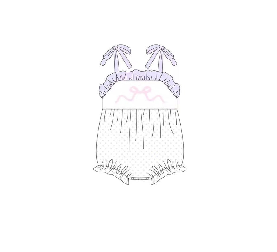 preorder SR2881 pink bows purple girls romper