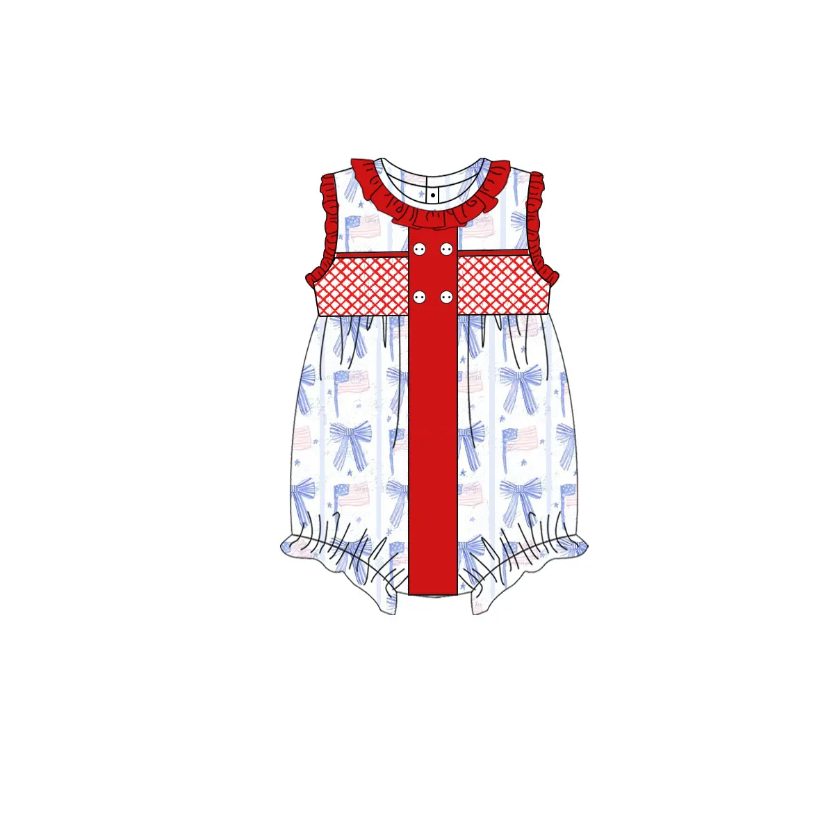 preorder SR2920 blue bows coquette bows sleeveless girls romper