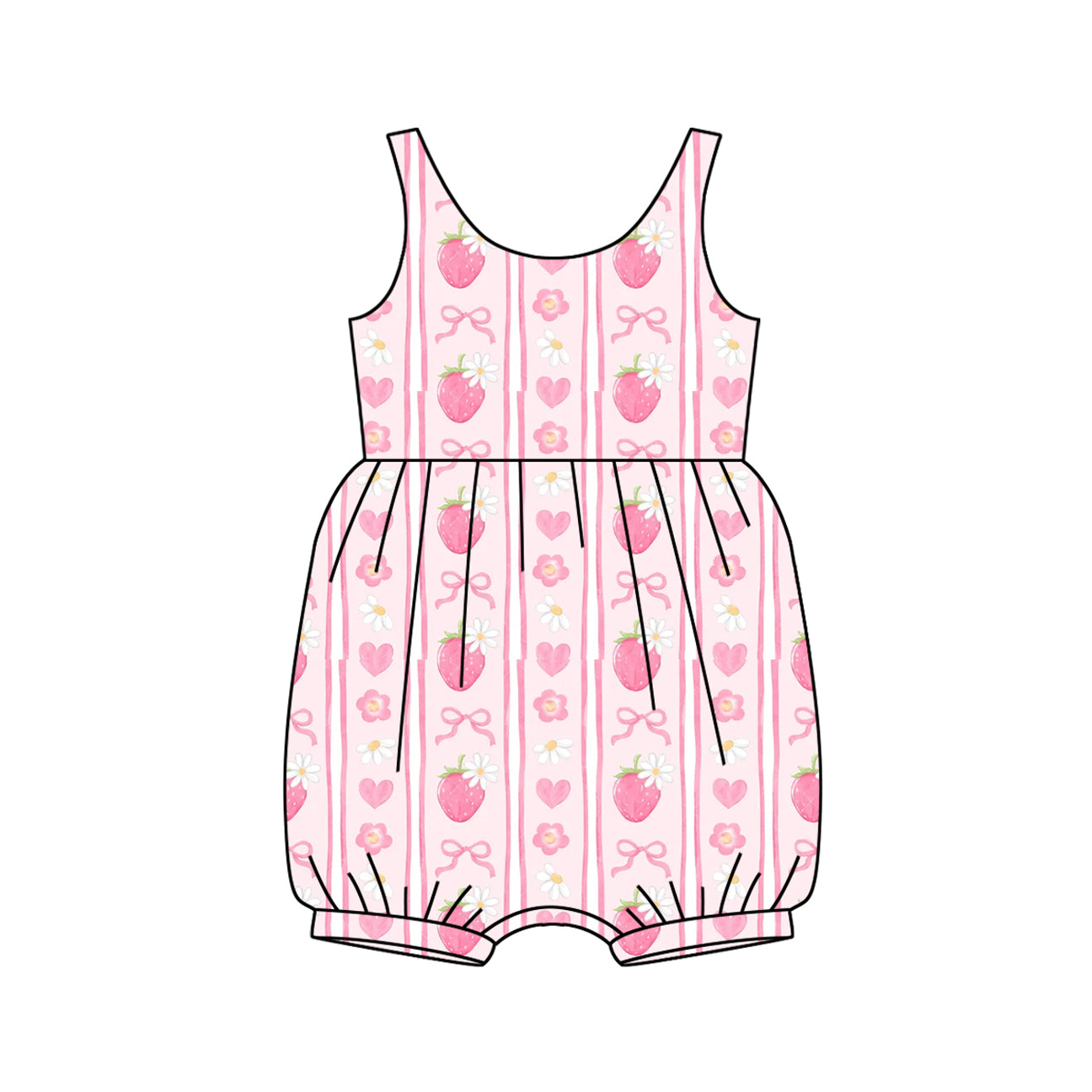 preorder SR2934 cute strawberry pink bows girls romper