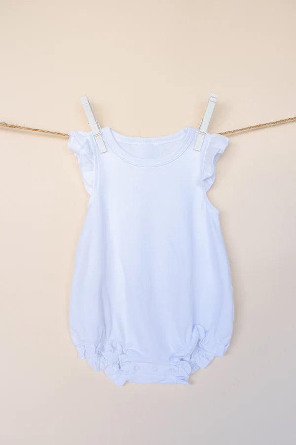 preorder SR2995 white flutter sleeve girls romper