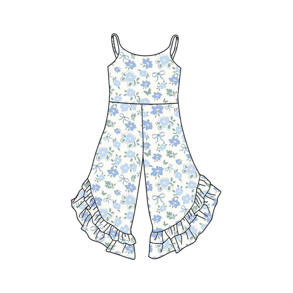 preorder SR3036 blue flowers girls jumpsuits