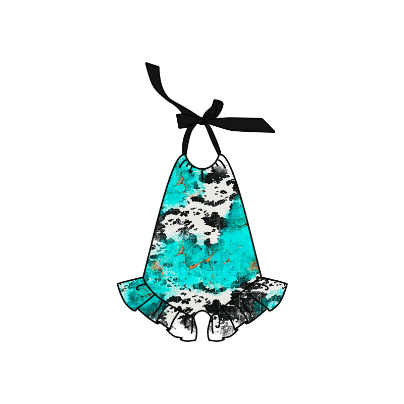 preorder SR3074 Western cow print girls romper
