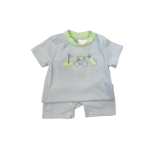 preorder SR3078 cartoon golf grey striped short sleeve boys romper