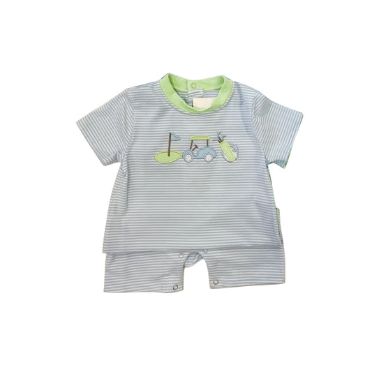 preorder SR3078 cartoon golf grey striped short sleeve boys romper