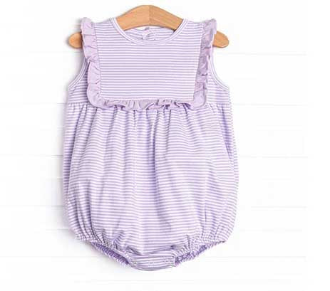 preorder SR3100 purple striped sleeveless girls romper