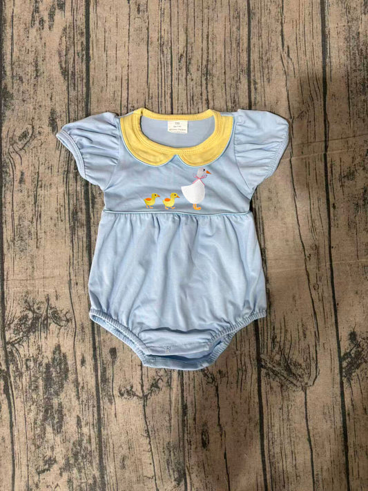 preorder Samples SR3298 cute duck goose blue short sleeve girls romper