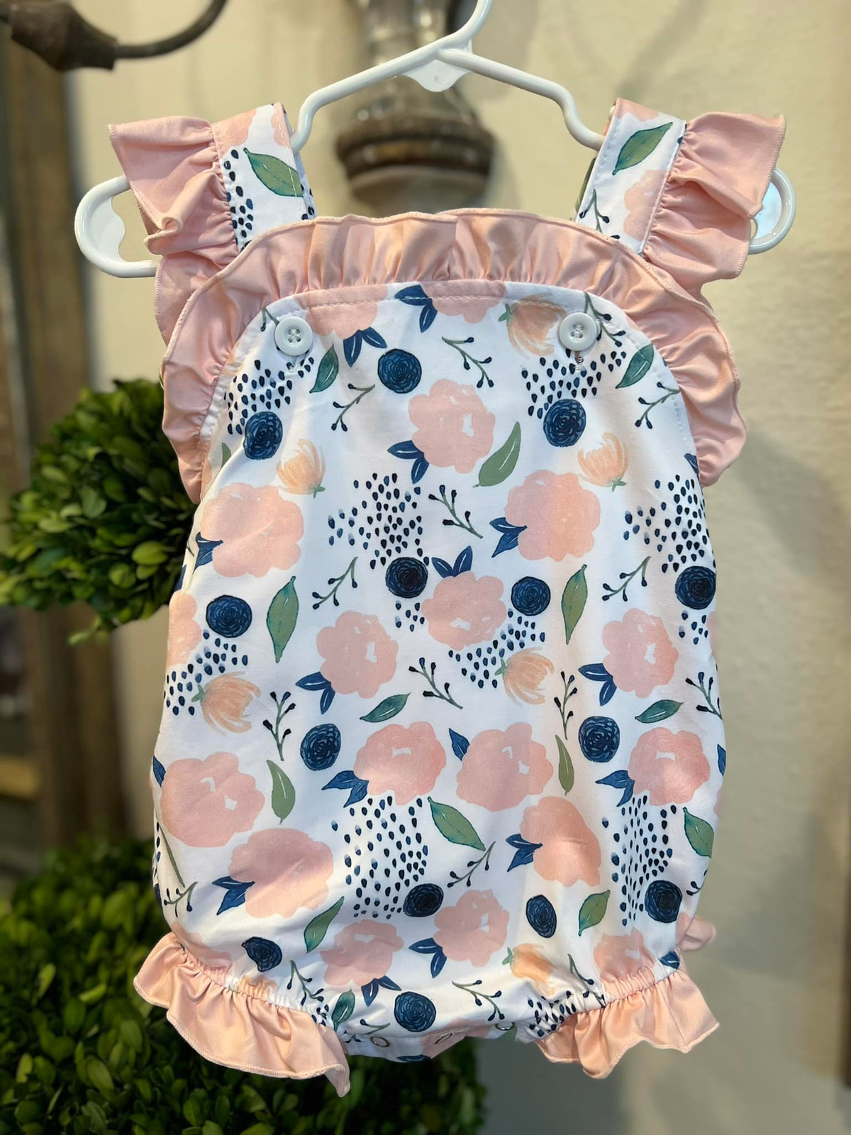 preorder SR3354 pink flowers girls romper