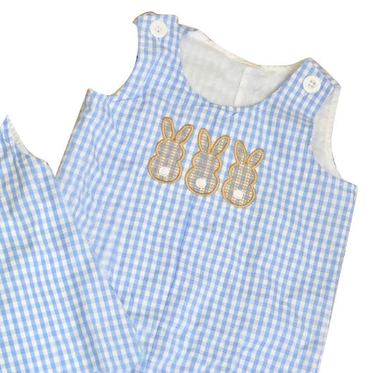 preorder SR3385 Easter bunny rabbit blue sleeveless boys romper